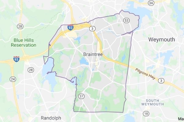 South Shore Window Cleaning - Braintree Map