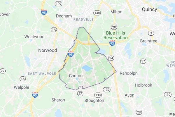 South Shore Window Cleaning - Canton Map