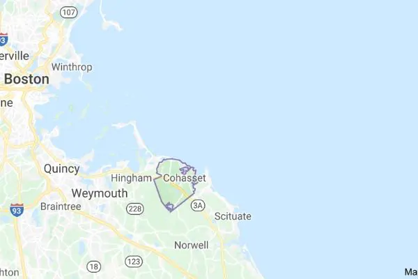 South Shore Window Cleaning Cohasset Map